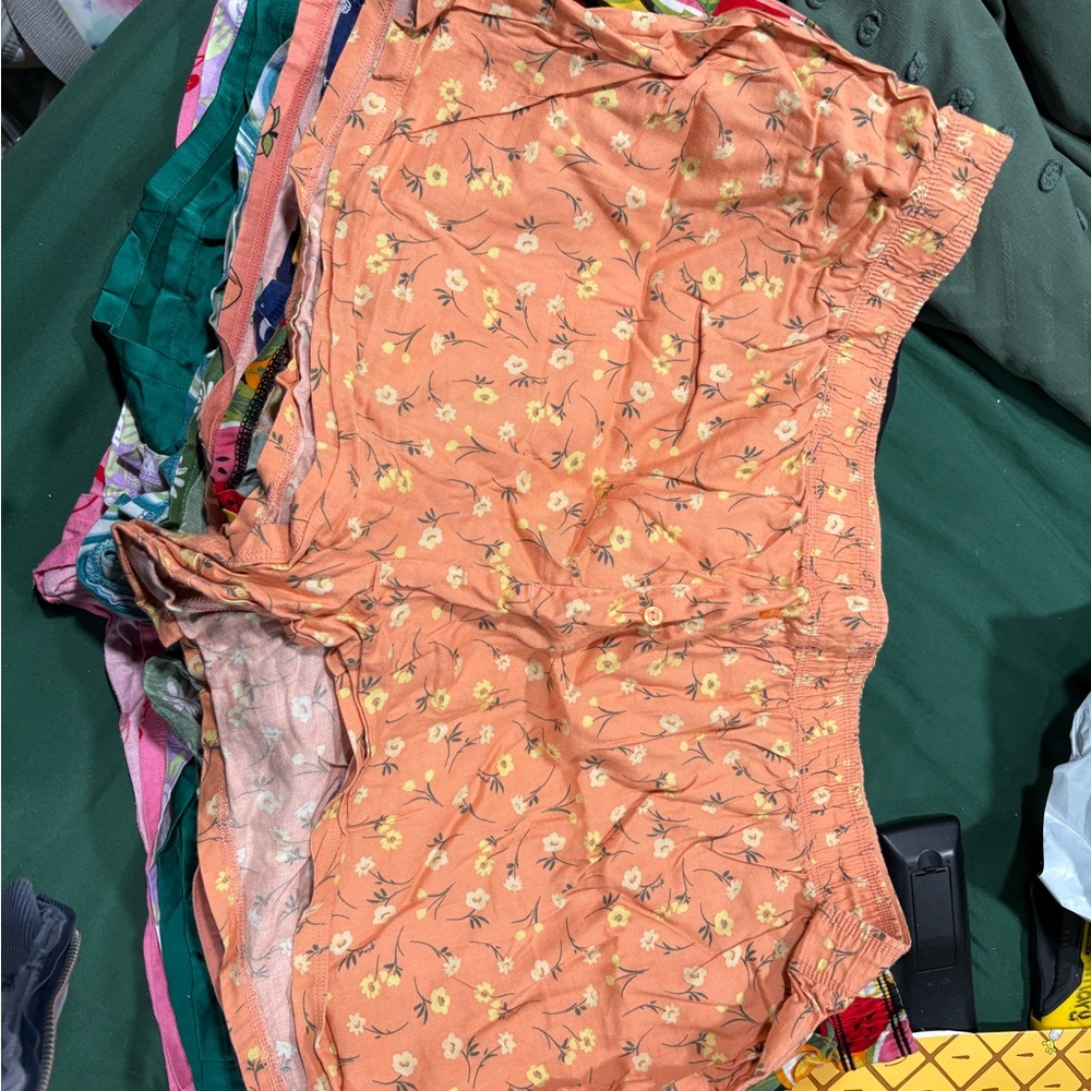VS PINK Pajama Shorts Floral Orange